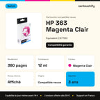 HP 363 Cartouche Photo Magenta compatible équivalent à C8775EE · Switch : caractéristiques
