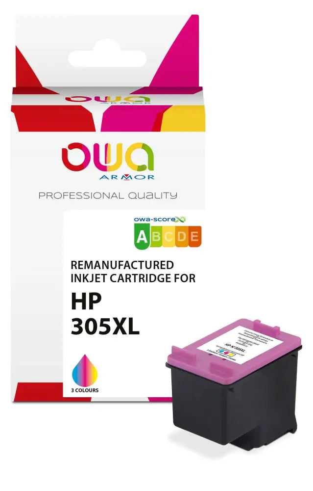 HP 3YM63AE 305XL - Cartouche compatible - haute capacité - 3 Couleurs - Jet d’encre remanufacturé OWA