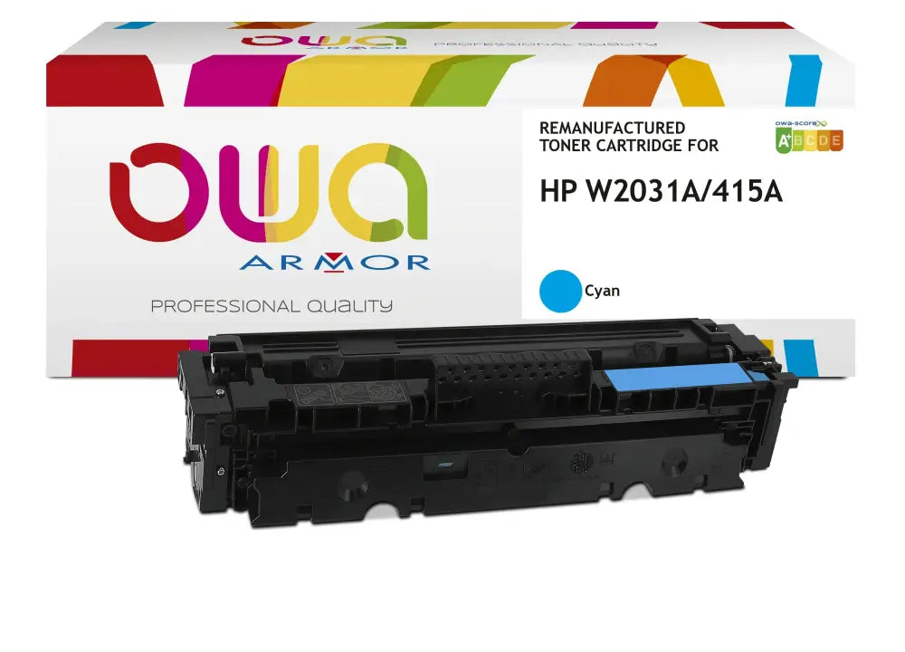 HP 415A - Cartouche laser compatible - Cyan - Toner remanufacturé OWA