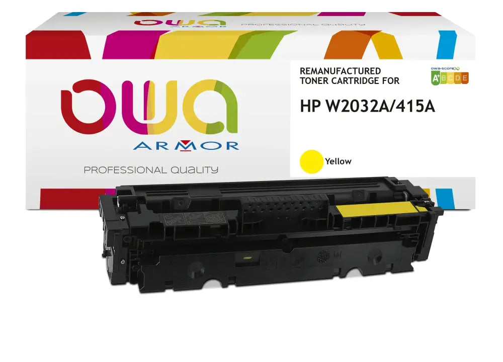 HP 415A - Cartouche laser compatible - Jaune - Toner remanufacturé OWA