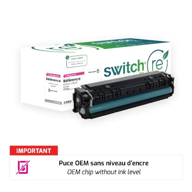 HP 415X Toner Magenta remanufacturé puce OEM équivalent à W2033X · Switch RE