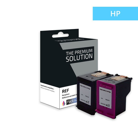 The Premium Solution hp 62 C2P08AE/C2P07AE Pack 4 Couleurs 1B-1CMY