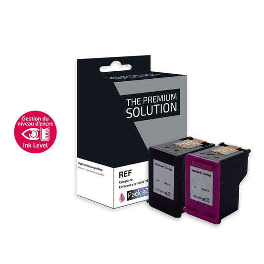 The Premium Solution hp 62 C2P08AE/C2P07AE Pack 4 Couleurs 1B-1CMY