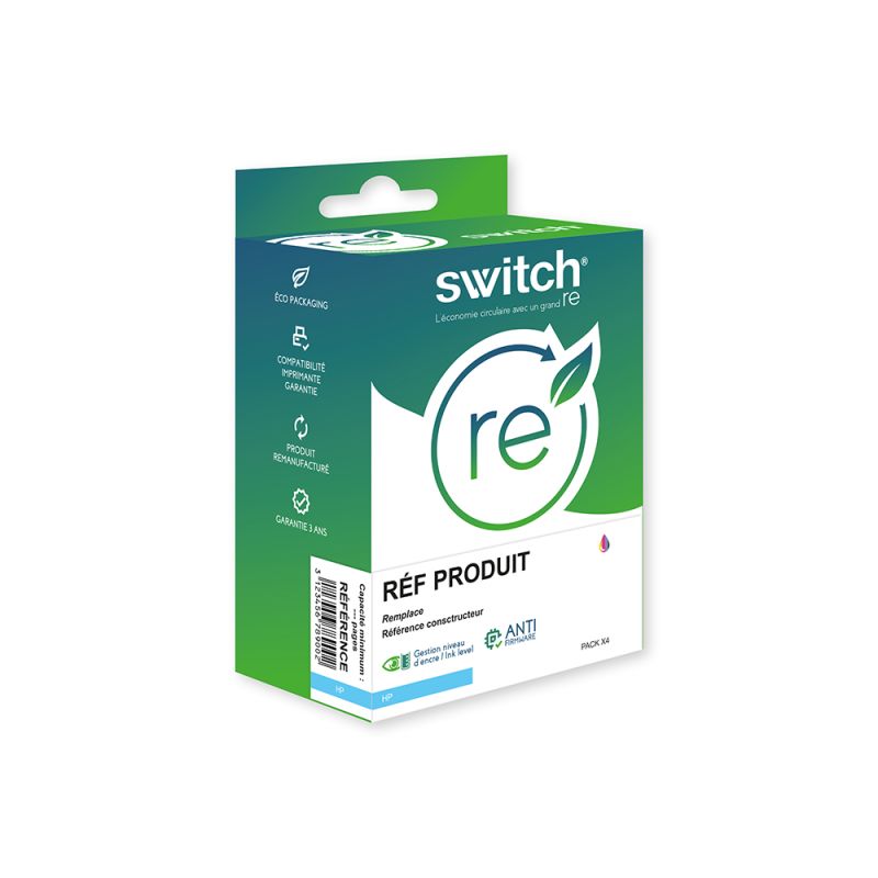 Switch pour HP 62XL C2P08AE/C2P07AE Pack