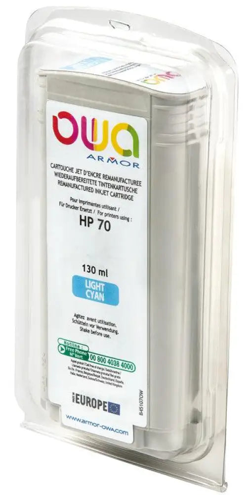 HP 70 - Cartouche compatible - Cyan Clair - Jet d’encre remanufacturé OWA