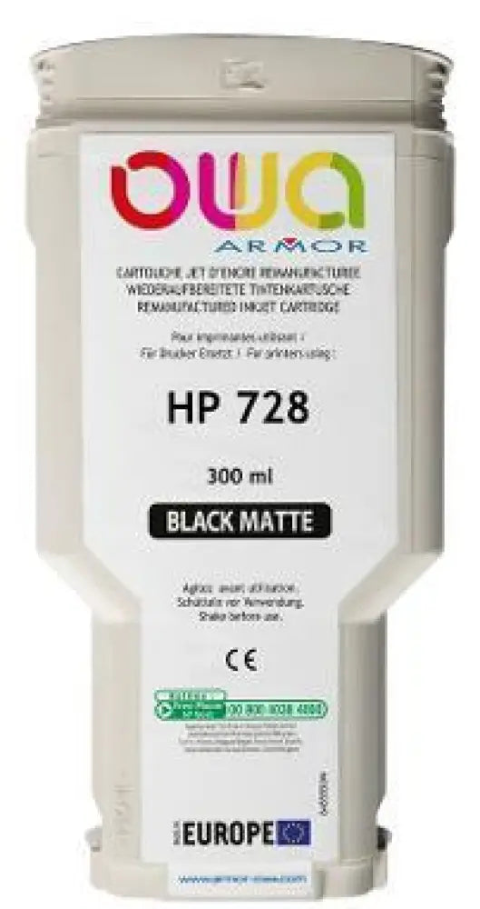 HP 728 - Cartouche compatible - Noir Mat - Jet d’encre remanufacturé OWA