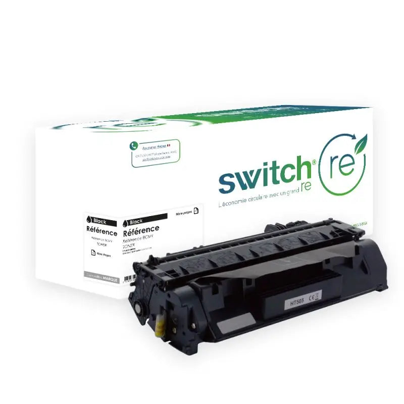 HP 05A Toner Noir remanufacturé équivalent à CE505A CF280A · Switch RE