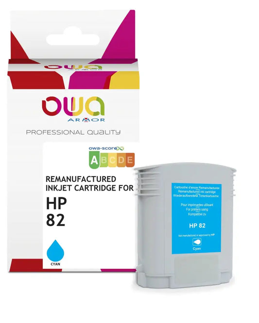 HP 82 C4911A - Cartouche compatible - Cyan - Jet d’encre remanufacturé OWA