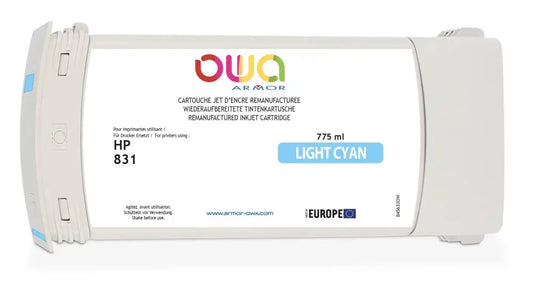 HP 831 - Cartouche compatible - Cyan Clair - Jet d’encre remanufacturé OWA