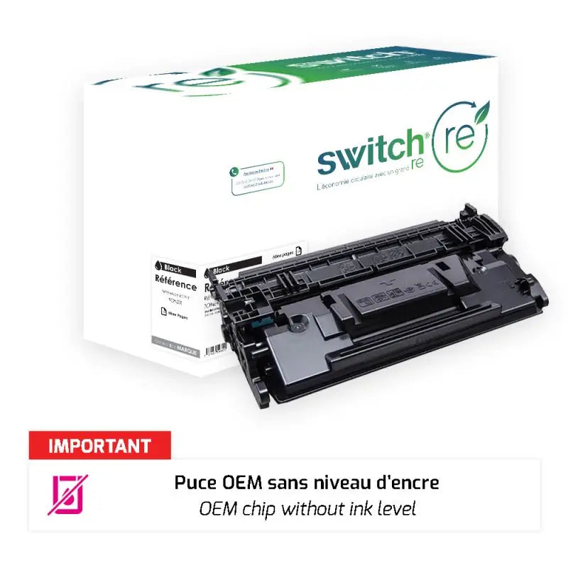 HP 89Y Toner Noir remanufacturé puce OEM équivalent à CF289Y · Switch RE
