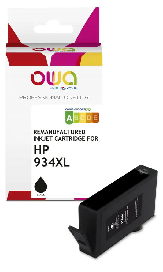 HP 934XL B - Cartouche compatible - haute capacité - Noir - Jet d’encre remanufacturé OWA