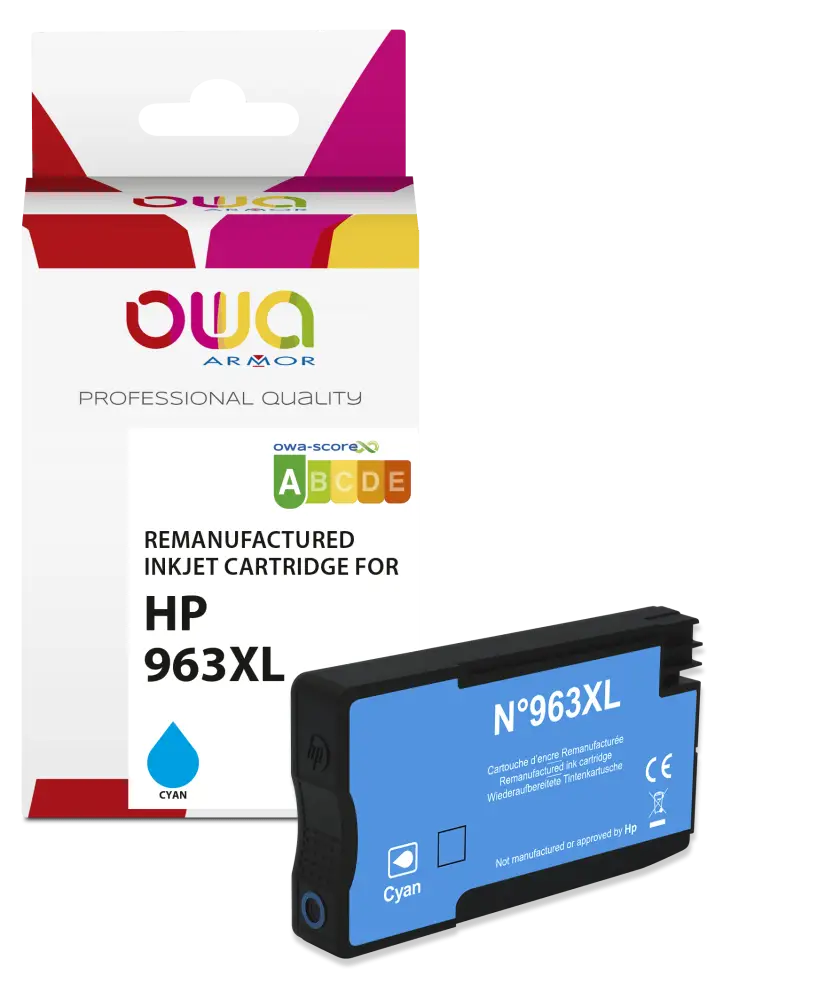 HP 963XL - Cartouche compatible - haute capacité - Cyan - Jet d’encre remanufacturé OWA