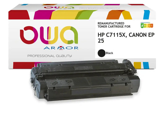 HP C7115X CANON EP-25 - Cartouche laser compatible - haute capacité - Noir - Toner remanufacturé OWA