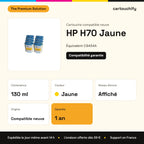 HP H70 Cartouche Jaune compatible équivalent à C9454A : caractéristiques