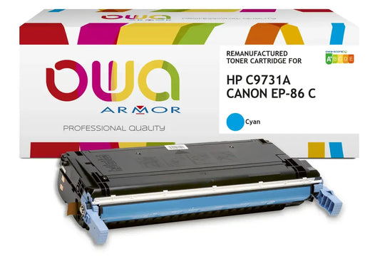 HP C9731A CANON EP-86 C - Cartouche laser compatible - Cyan - Toner remanufacturé OWA