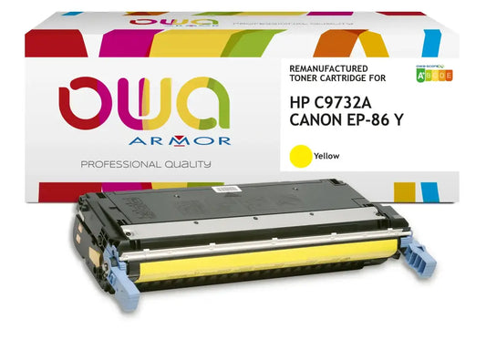 HP C9732A CANON EP-86 Y - Cartouche laser compatible - Jaune - Toner remanufacturé OWA