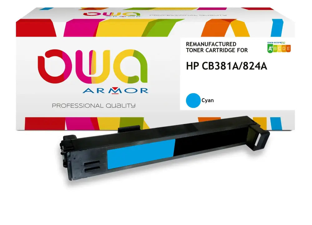 HP CB381A - Cartouche laser compatible - Cyan - Toner remanufacturé OWA