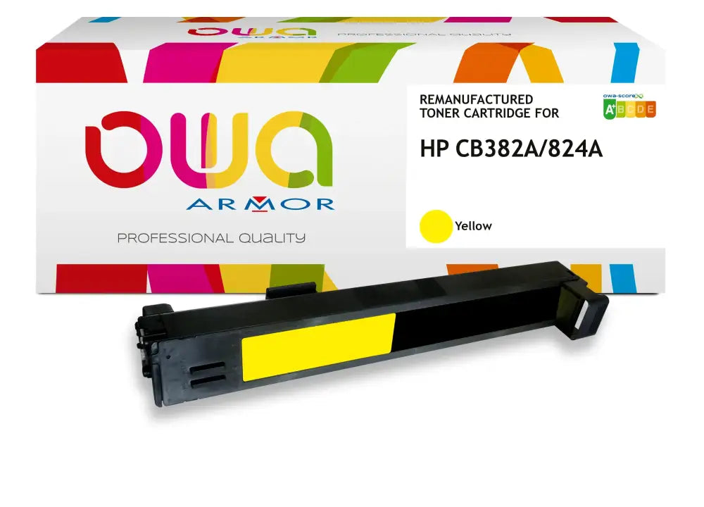 HP CB382A - Cartouche laser compatible - Jaune - Toner remanufacturé OWA