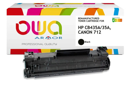 HP CB435A CANON 712 - Cartouche laser compatible - Noir - Toner remanufacturé OWA