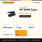 HP 304A Toner Cyan compatible équivalent à CC531A, 318 : caractéristiques