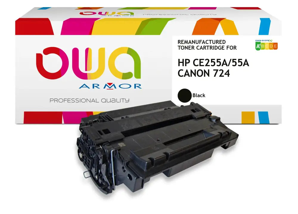 HP CE255A CANON 724 - Cartouche laser compatible - Noir - Toner remanufacturé OWA