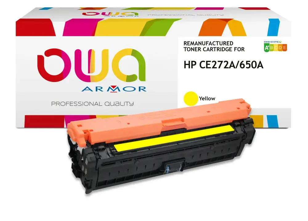 HP CE272A - Cartouche laser compatible - Jaune - Toner remanufacturé OWA