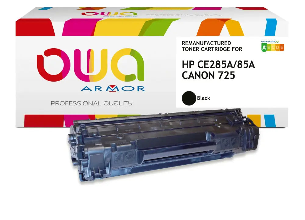 HP CE285A CANON 725 Std - Cartouche laser compatible - Noir - Toner remanufacturé OWA