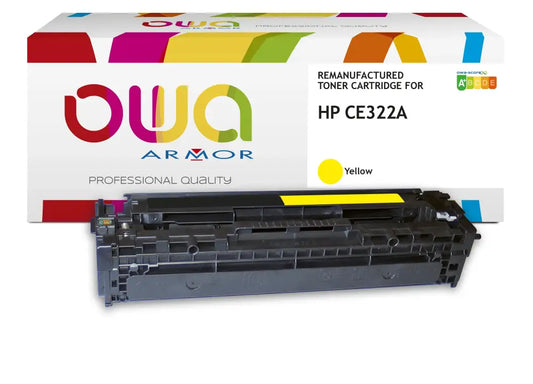 HP CE322A - Cartouche laser compatible - Jaune - Toner remanufacturé OWA