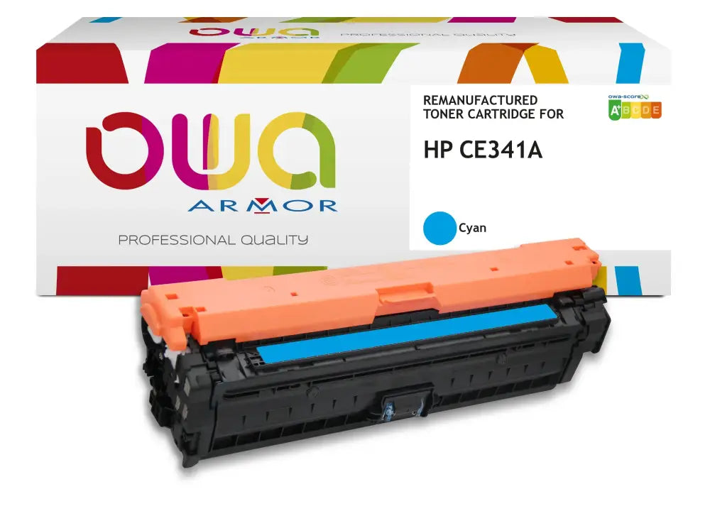 HP CE341A - Cartouche laser compatible - Cyan - Toner remanufacturé OWA