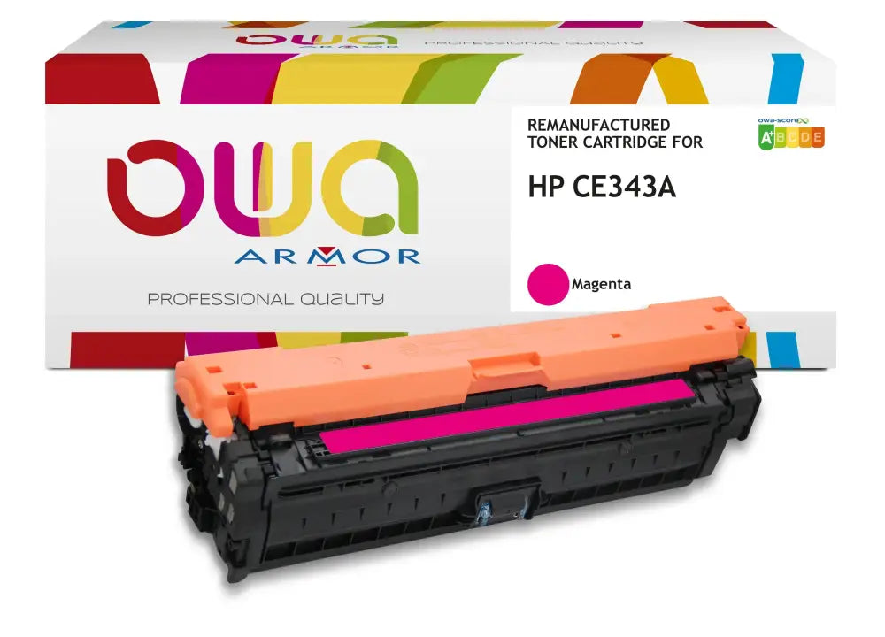 HP CE343A - Cartouche laser compatible - Magenta - Toner remanufacturé OWA