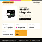 HP 651A Toner Magenta compatible équivalent à CE343A : caractéristiques