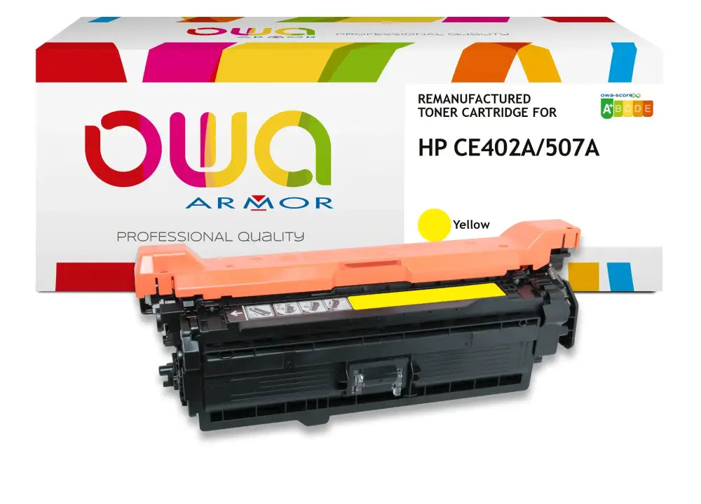 HP CE402A - Cartouche laser compatible - Jaune - Toner remanufacturé OWA
