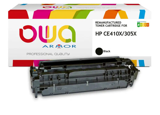 HP CE410X - Cartouche laser compatible - haute capacité - Noir - Toner remanufacturé OWA