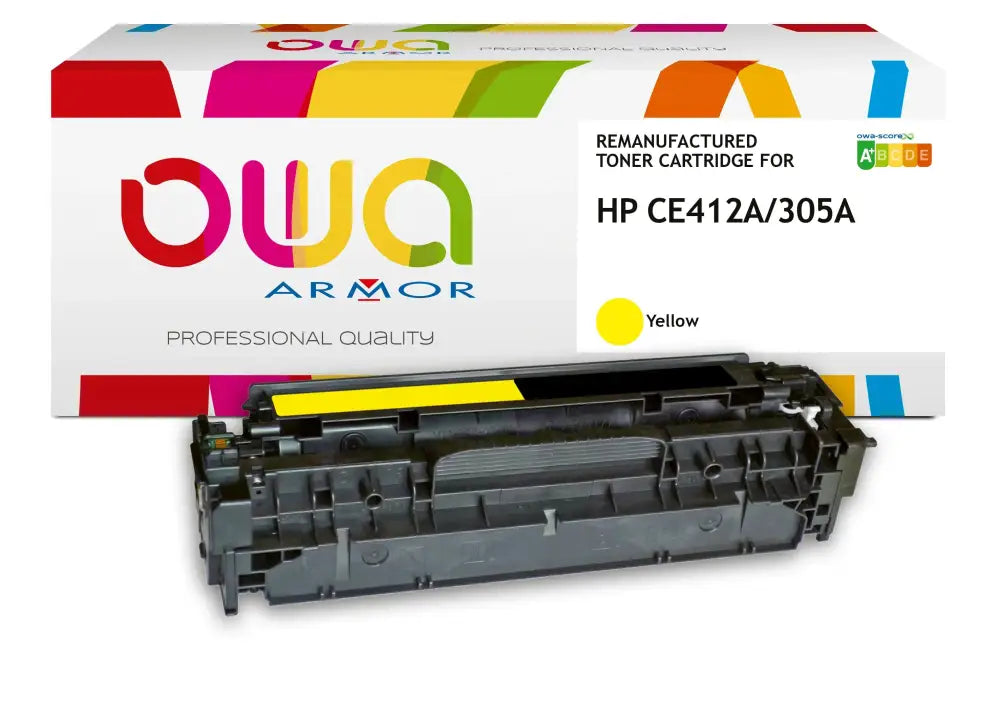 HP CE412A - Cartouche laser compatible - Jaune - Toner remanufacturé OWA
