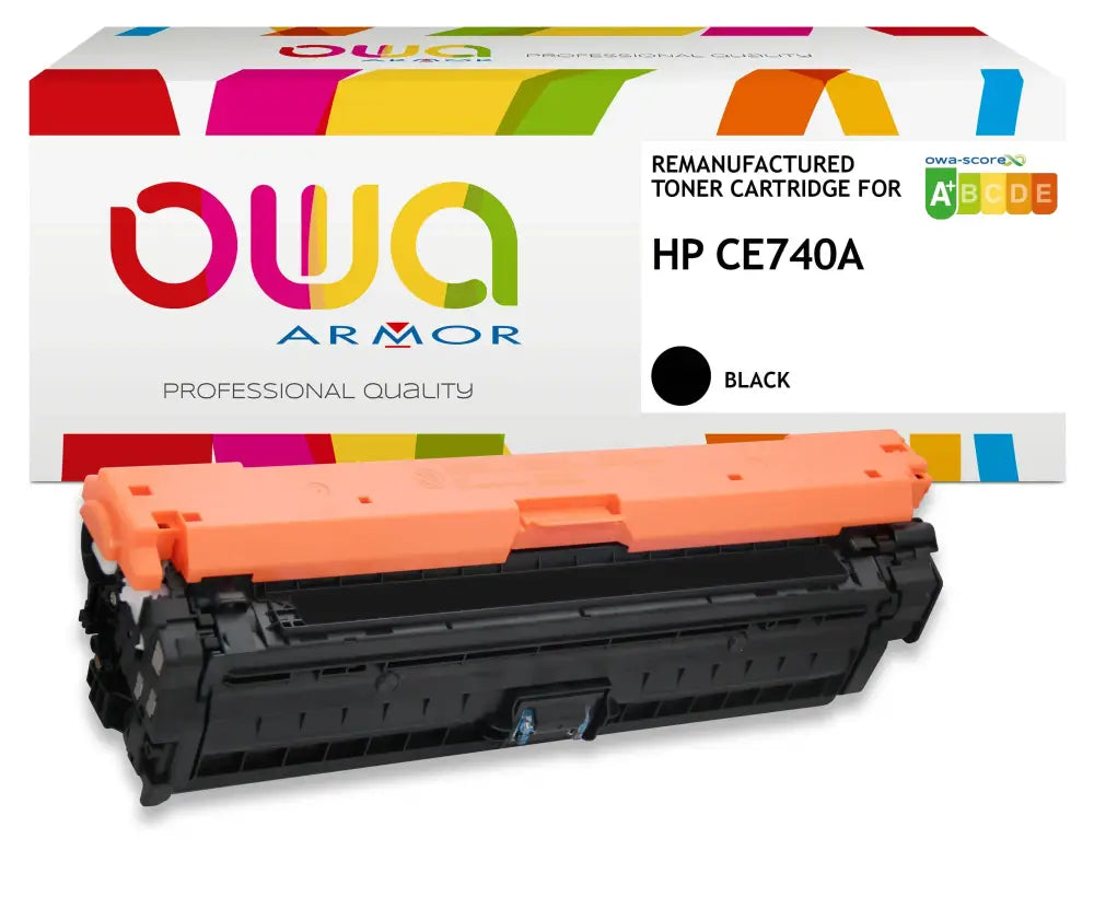 HP CE740A - Cartouche laser compatible - Noir - Toner remanufacturé OWA