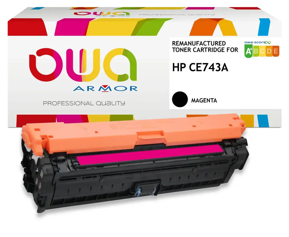 HP CE743A - Cartouche laser compatible - Magenta - Toner remanufacturé OWA