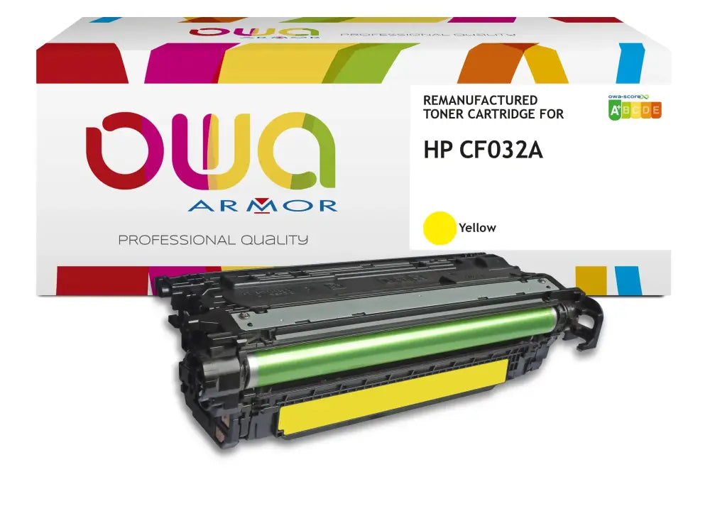HP CF032A - Cartouche laser compatible - Jaune - Toner remanufacturé OWA