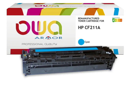 HP CF211A - Cartouche laser compatible - extra haute capacité - Cyan - Toner remanufacturé OWA