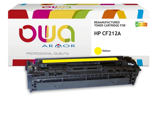 HP CF212A - Cartouche laser compatible - extra haute capacité - Jaune - Toner remanufacturé OWA