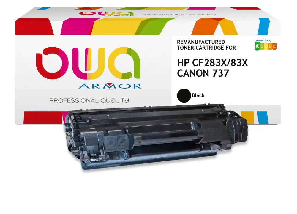 HP CF283X CANON 737 - Cartouche laser compatible - haute capacité - Noir - Toner remanufacturé OWA