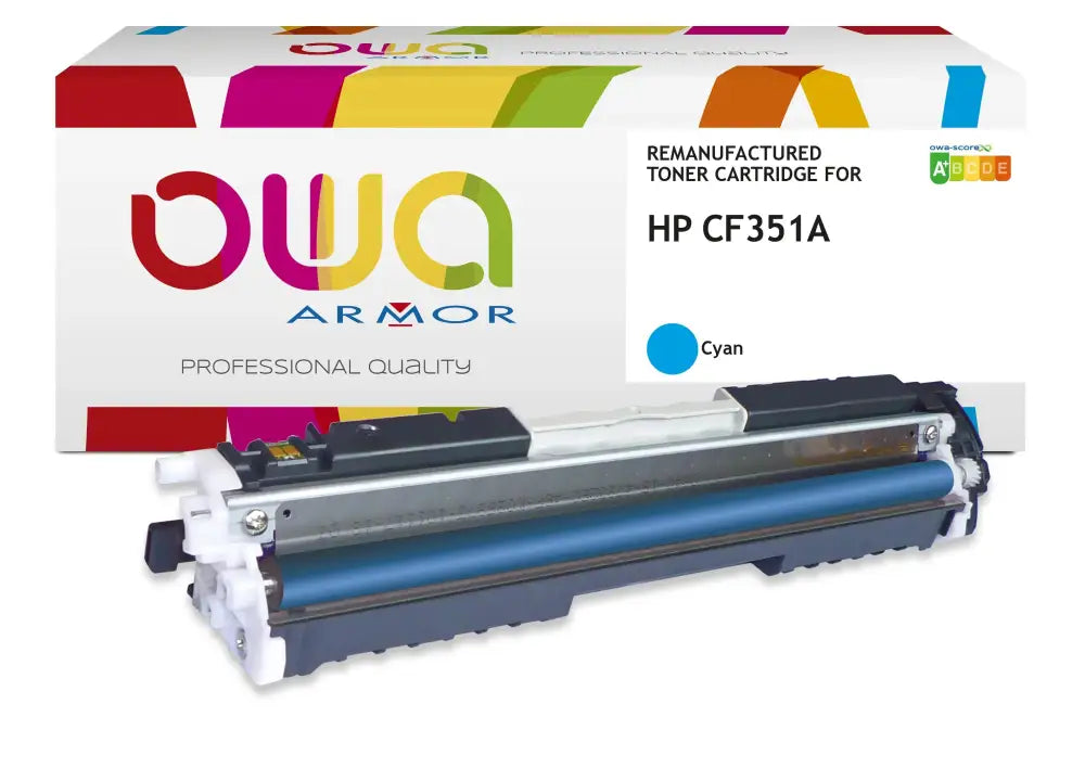 HP CF351A - Cartouche laser compatible - Cyan - Toner remanufacturé OWA
