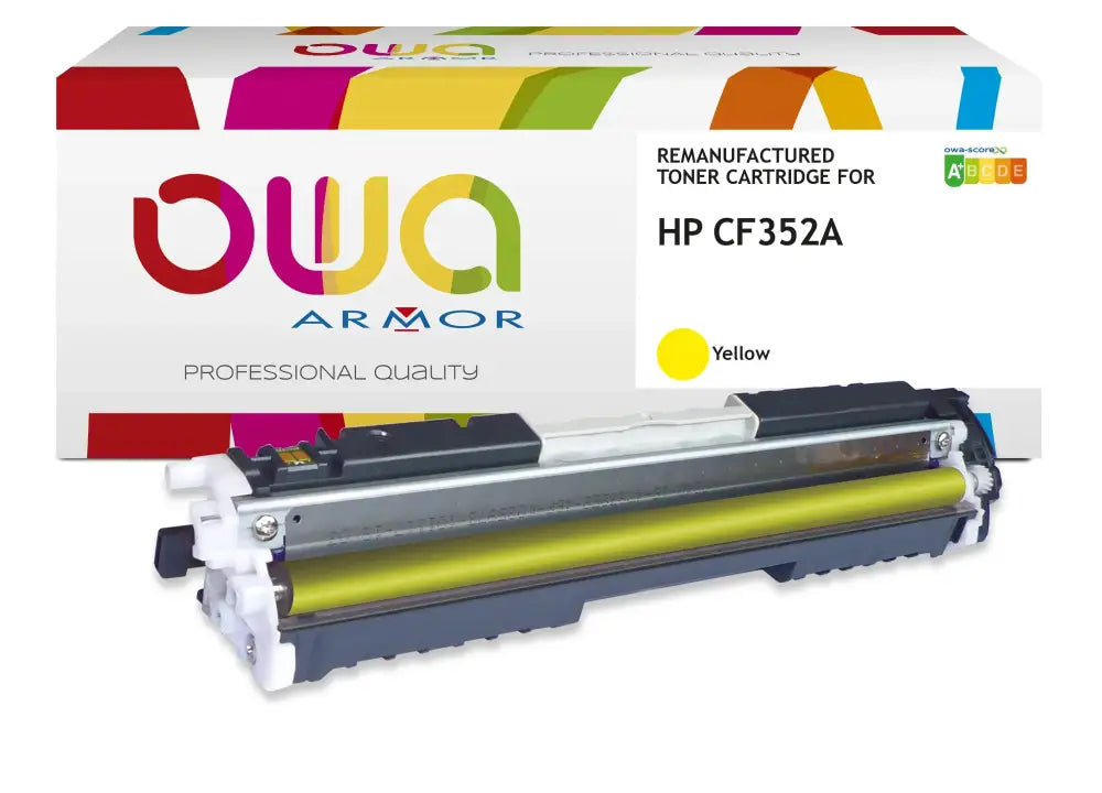 HP CF352A - Cartouche laser compatible - Jaune - Toner remanufacturé OWA