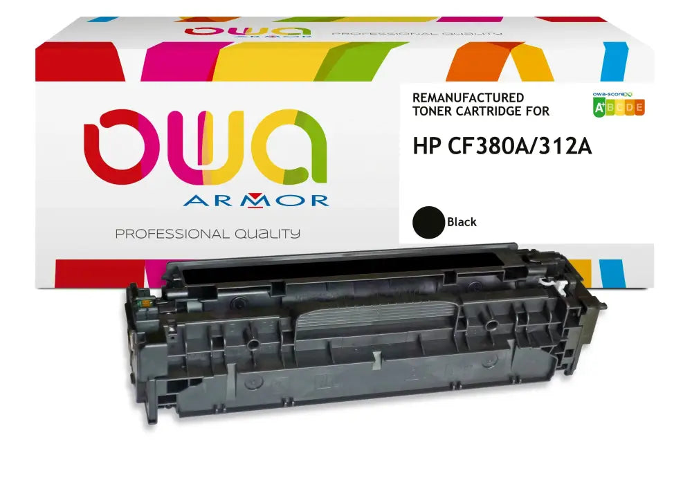 HP CF380A - Cartouche laser compatible - Noir - Toner remanufacturé OWA