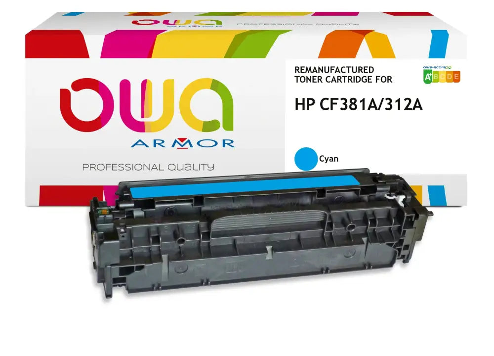 HP CF381A - Cartouche laser compatible - Cyan - Toner remanufacturé OWA