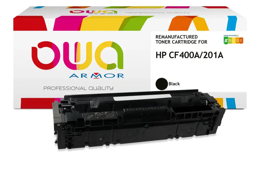 HP CF400A - Cartouche laser compatible - Noir - Toner remanufacturé OWA
