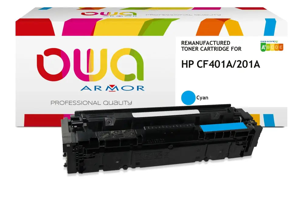 HP CF401A - Cartouche laser compatible - Cyan - Toner remanufacturé OWA