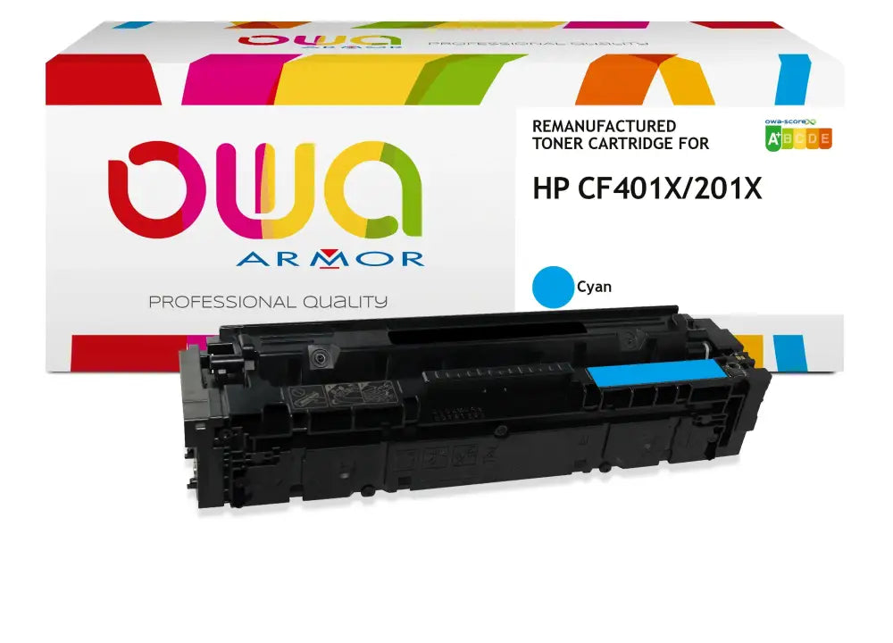 HP CF401X - Cartouche laser compatible - haute capacité - Cyan - Toner remanufacturé OWA