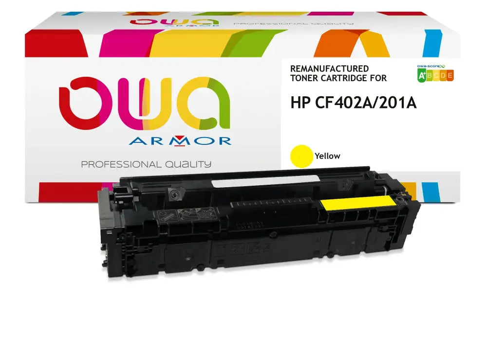 HP CF402A - Cartouche laser compatible - Jaune - Toner remanufacturé OWA