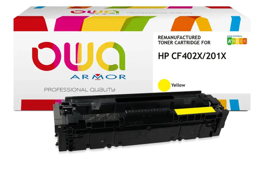 HP CF402X - Cartouche laser compatible - haute capacité - Jaune - Toner remanufacturé OWA