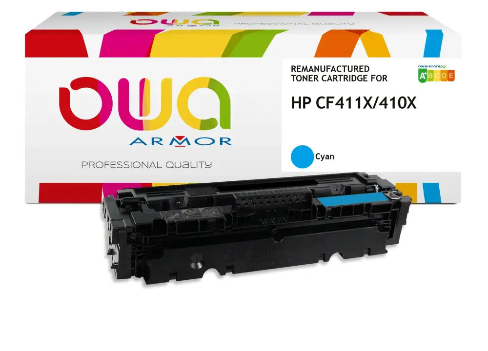 HP CF411X - Cartouche laser compatible - haute capacité - Cyan - Toner remanufacturé OWA